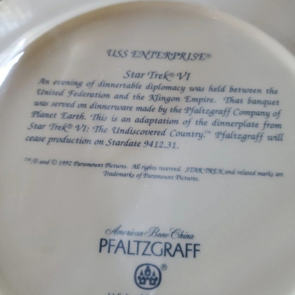 Star Trek Pfaltzgraff Plate & Coffee Mug - Picture 2 of 8